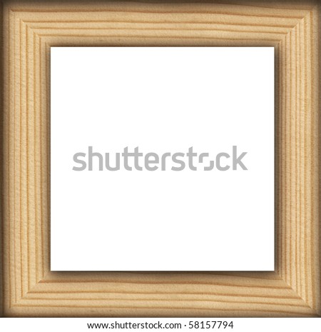 Wooden photo frame, isolated
