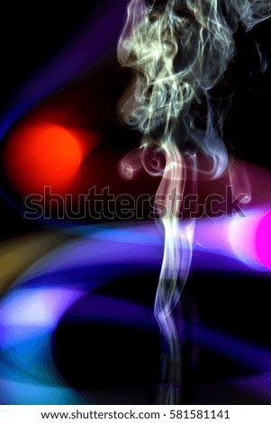 Abstract picture of colored smoke and light