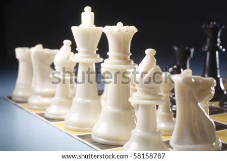 chess pieces on a board showing concept for strategy