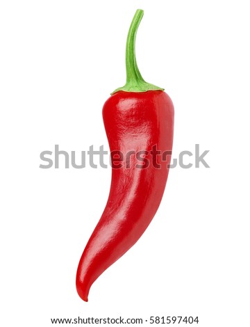 chili pepper isolated on a white background Clipping Path Royalty-Free Stock Photo #581597404