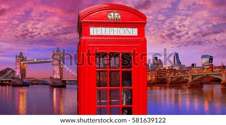 London photomount with telephone box and Tower Bridge