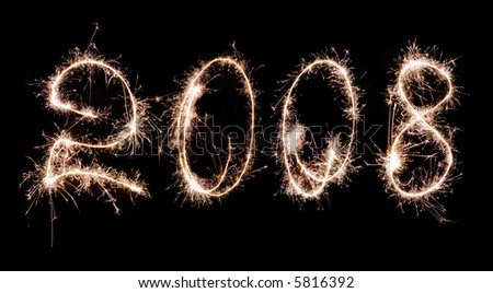 Inscription - 2008 made by celebratory fireworks