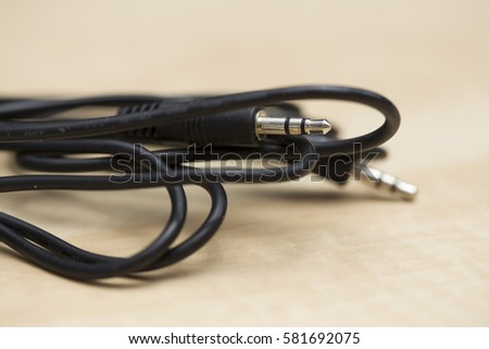 Black connecting cable, jack