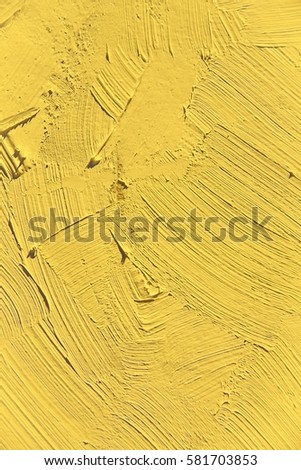 Painting close up of primrose yellow pantone color  texture for interesting, creative, imaginative backgrounds. For web and design.
