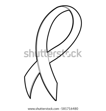 Black ribbon icon. Outline illustration of black ribbon vector icon for web