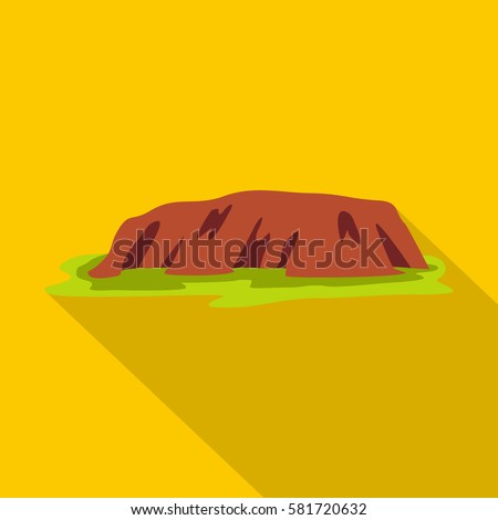 Ocean cliff icon. Flat illustration of ocean cliff vector icon for web