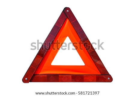 Red emergency stop sign isolated on white background. This has clipping path.