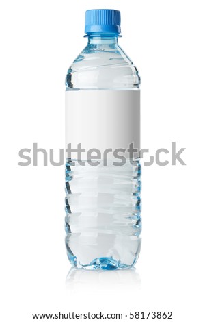 Soda water bottle with blank label. Isolated on white Royalty-Free Stock Photo #58173862