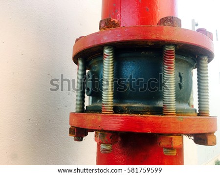 Water valve with bolt equipment in fire fighting system.