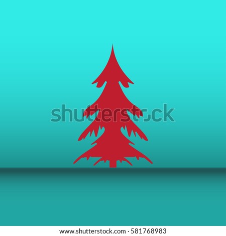 Christmass tree icon, flat design best vector icon