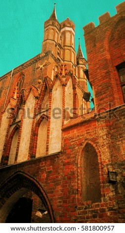 Gothic church, postcards of old cities