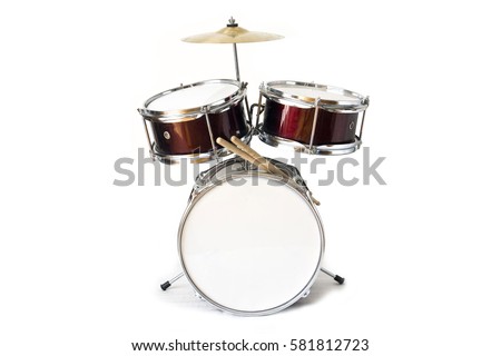 Drum kit isolated on white background Royalty-Free Stock Photo #581812723