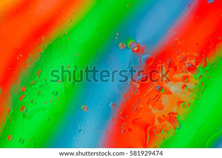 Abstract dish washing soap with olive oil and food coloring