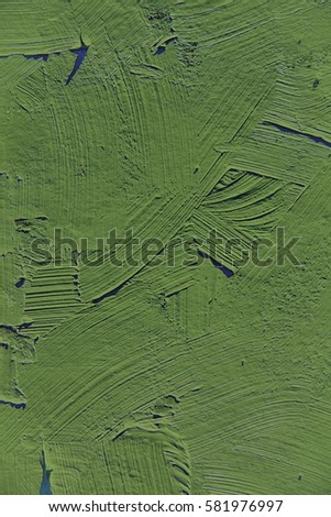 Painting close up of green kale pantone color, paint brush strokes  texture for interesting, creative, imaginative backgrounds. For web and design.
