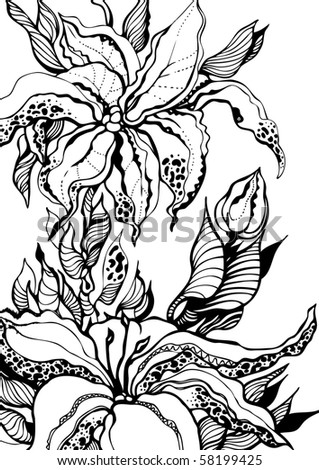 floral design element. sketch style. vector illustration