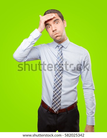 Stressed young man doing a gesture of depression