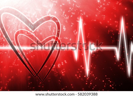 abstract heart monitor on a dark red background