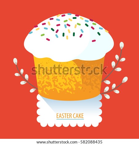 Easter cake traditional sweet food. Easter cake flat icon