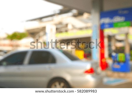 Picture blurred  for background abstract and can be illustration to article of filling station