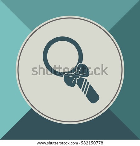 Mirror with bow, vector icon
