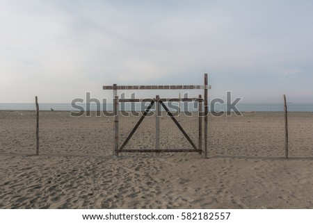 gate on a beach