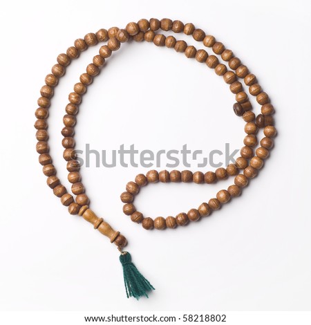 rosary on white background. Royalty-Free Stock Photo #58218802
