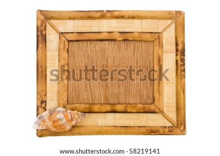 A wooden picture frame isolated on a white background, picture frame