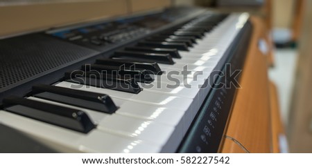 Piano in a music shop.