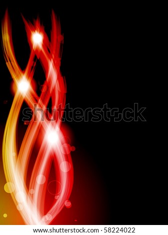 Vector - Abstract Colorful Waves on Black Background