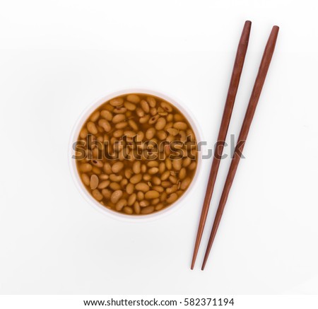 bowl of soy bean paste on white background