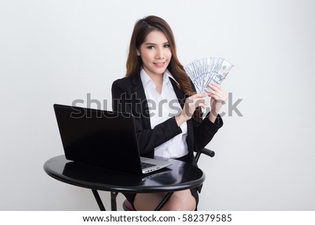Beautiful  businesswoman working concept  isolated on white background