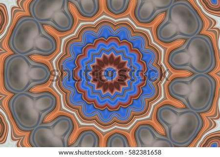 decorative fantasy floral ornament. idea for fabric textile, wallpaper, carpet, print. raster illustration. abstract kaleidoscope pattern