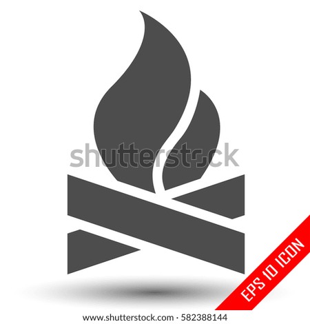 Bonfire Icon. Bonfire flat logo isolated on white background. Vector illustration.