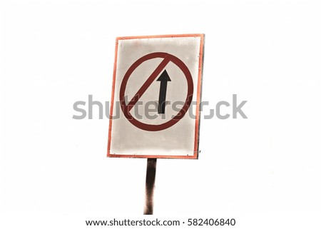 No Parking sign board isolated on white
