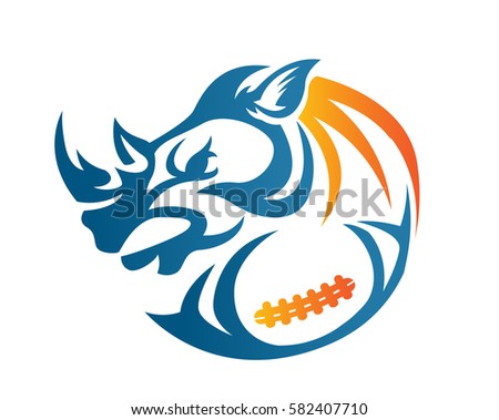 Modern Confidence Animal Sport Illustration Logo - American Football Rhinoceros