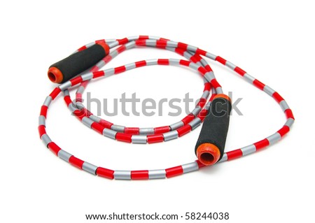 sport jump-rope isolated on white background Royalty-Free Stock Photo #58244038