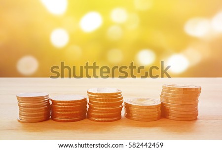 Coin with warm bokeh background