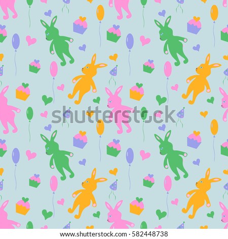 Happy birthday seamless hand drawn background pattern in vector