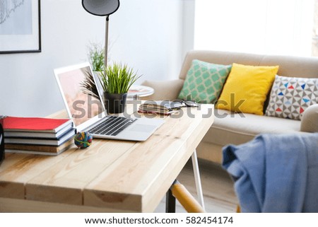 Comfortable workplace in office