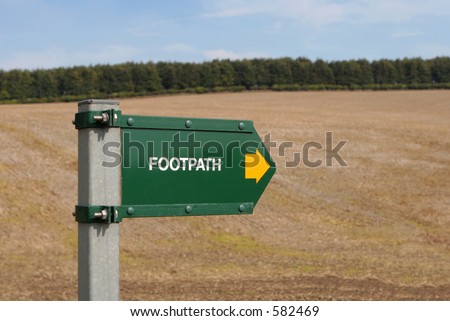 Countryside footpath sign