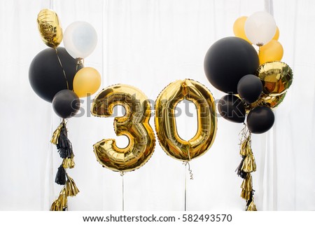 Decoration for 30 years birthday, anniversary Royalty-Free Stock Photo #582493570