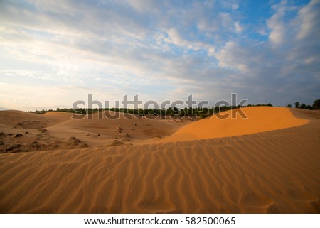 Red sand dune at Mui Ne city - Vietnam Royalty-Free Stock Photo #582500065