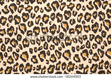 A printed representation of the beautiful markings of a Leopard skin, this, on a piece of fabric.