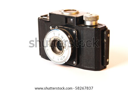 old photo camera isolated on a white