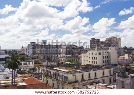 Cuban skyline of Havana City