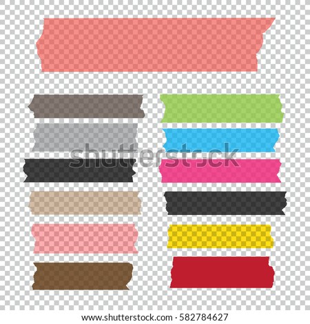 Collection of adhesive tape pieces vector set Royalty-Free Stock Photo #582784627