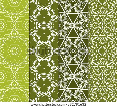 color decorative floral seamless pattern set. vector illustration. for design, interior, wallpaper, invitation