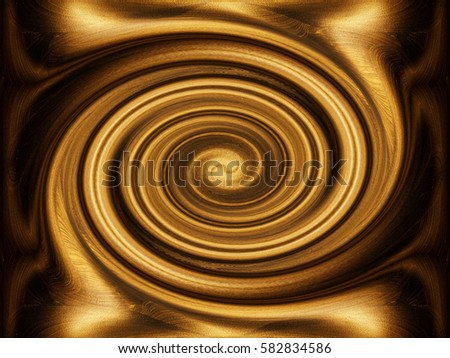 The texture of black gold. Abstract seamless texture with spiral at the center. Fractal art background for creative design. Decoration for wallpaper desktop, poster, cover booklet, card. Psychedelic.