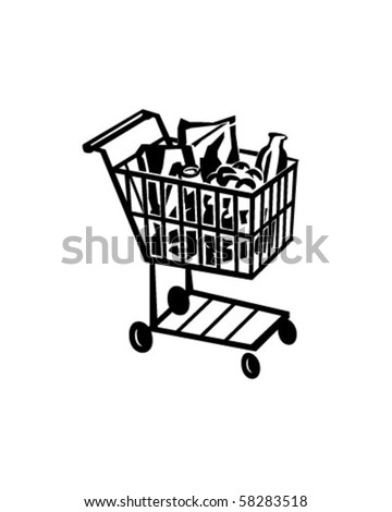 Shopping Cart - Retro Clip Art