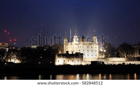 the Tower of London at night